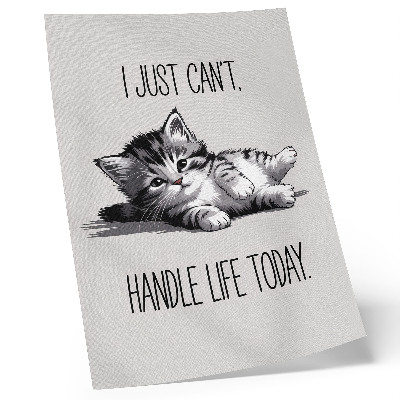 Affiche décorative Un chaton sur fond gris dans un style minimaliste