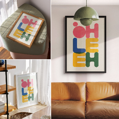 Décoration murale Lettres géométriques aux couleurs vives
