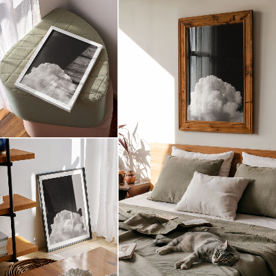 Impression sur toile Des nuages ​​sur fond noir, sans détails superflus.