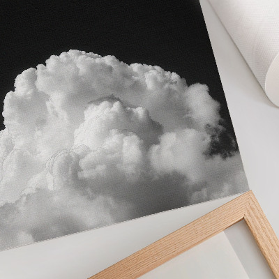 Impression sur toile Des nuages ​​sur fond noir, sans détails superflus.