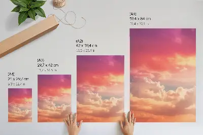 Affiche décorative nuages pastel et coucher de soleil paisible