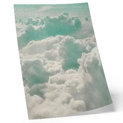 Décoration murale représentant des nuages dans un ciel bleu symbolisant la paix et l'harmonie