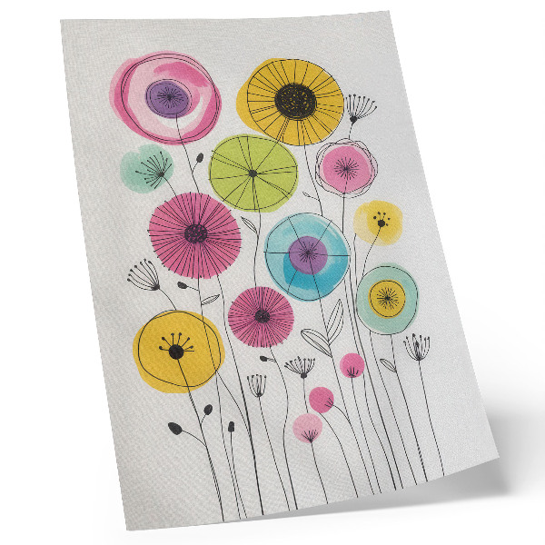 Impression sur toile Des fleurs colorées, un style moderne et joyeux