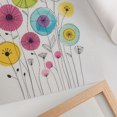 Impression sur toile Des fleurs colorées, un style moderne et joyeux