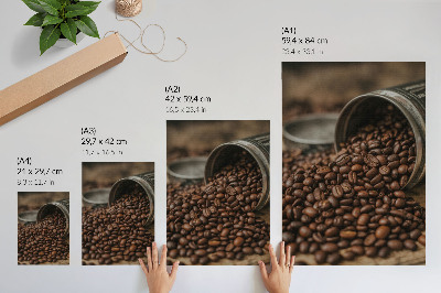 Affiche décorative Grains de café dispersés directement de la boîte