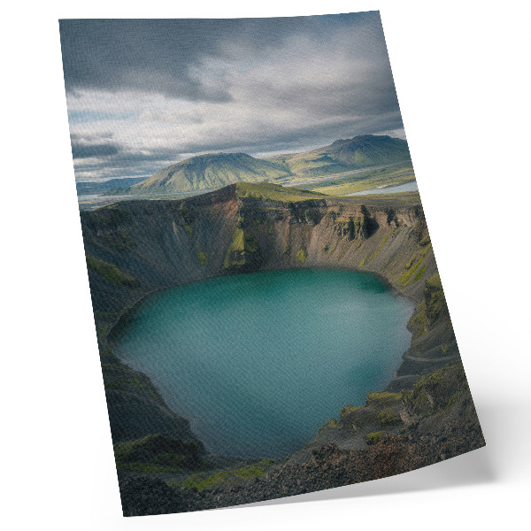 Impression sur toile Lac turquoise, montagnes, magnifiques nuages
