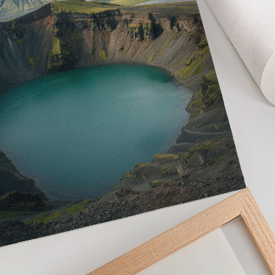 Impression sur toile Lac turquoise, montagnes, magnifiques nuages