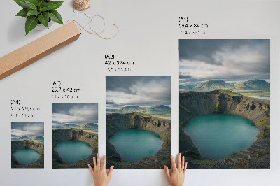 Impression sur toile Lac turquoise, montagnes, magnifiques nuages