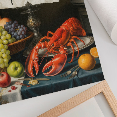 Affiche décorative Inscription humoristique sur le homard aux couleurs éclectiques