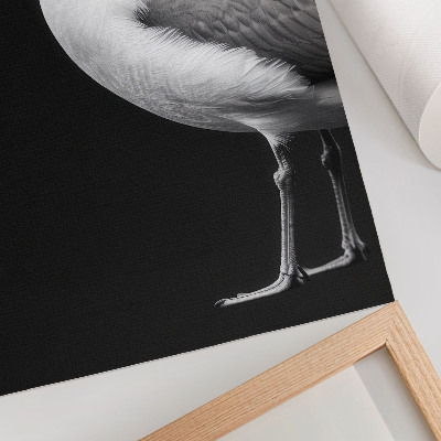Décoration murale Un style minimaliste contraste entre un oiseau noir et blanc et un oiseau.