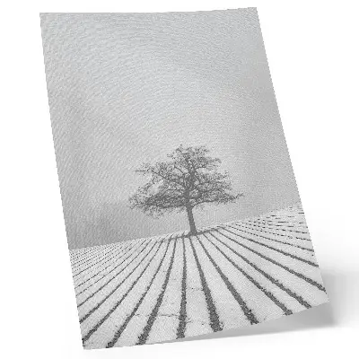 Impression sur toile arbre dans la neige au paysage hivernal minimaliste