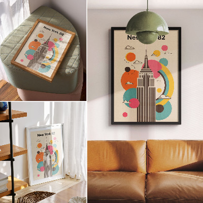 Affiche décorative Une ville dynamique pleine de couleurs vibrantes
