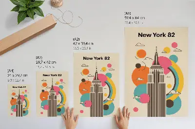 Affiche décorative une ville dynamique aux couleurs vibrantes