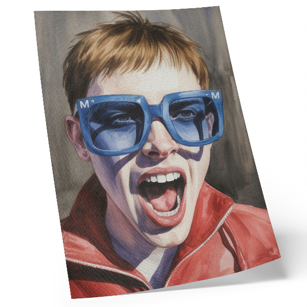 Décoration murale Portrait d'une personne portant des lunettes, couleurs vives, émotions