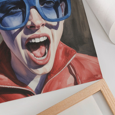 Décoration murale Portrait d'une personne portant des lunettes, couleurs vives, émotions