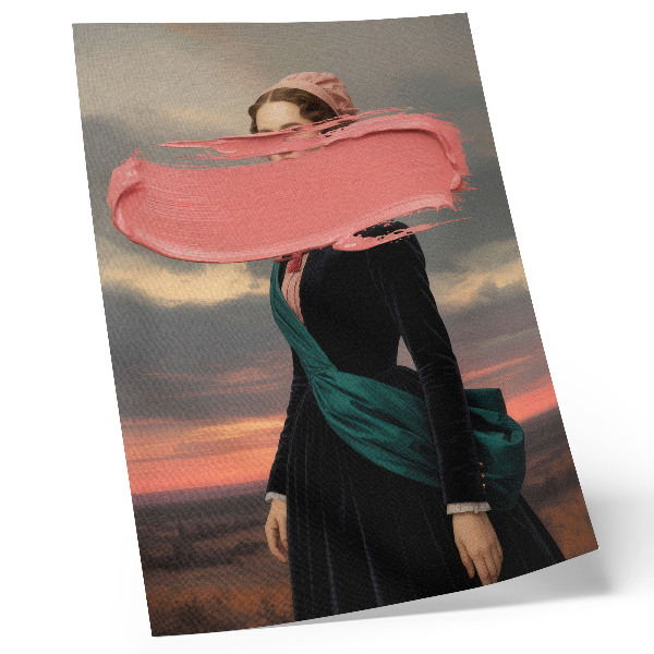 Impression sur toile Figurine classique avec contraste rose