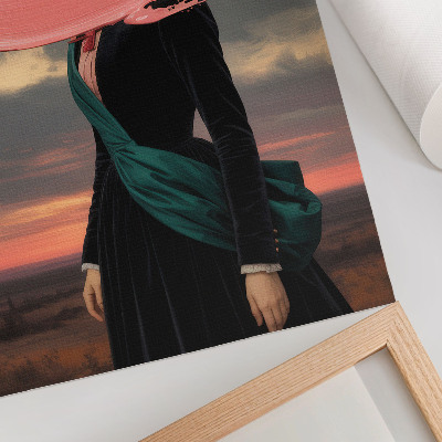 Impression sur toile Figurine classique avec contraste rose