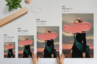 Impression sur toile Figurine classique avec contraste rose