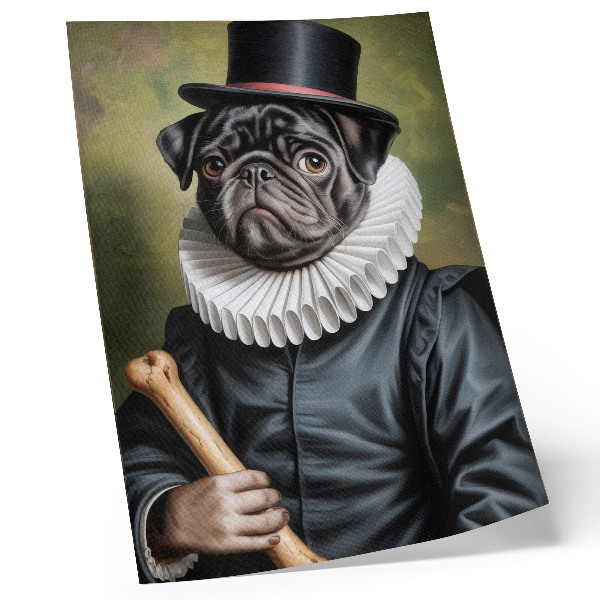 Impression sur toile Image d'un chien en costume Renaissance