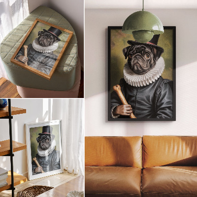 Impression sur toile Image d'un chien en costume Renaissance