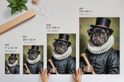 Impression sur toile Image d'un chien en costume Renaissance