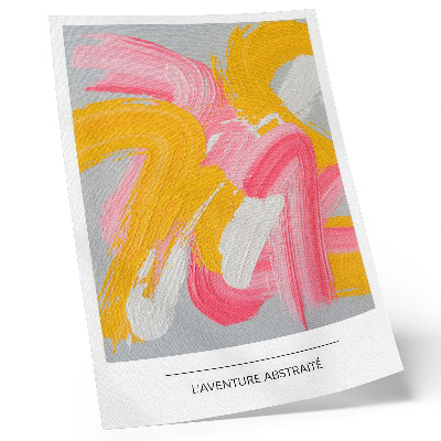 Affiche décorative Des traits dynamiques de rose, jaune et blanc