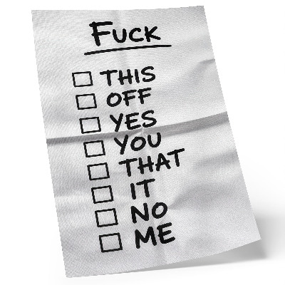 Impression sur toile Texte noir sur fond blanc avec une liste d'options