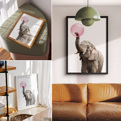 Affiche décorative Éléphant avec une bulle modernité humour douceur