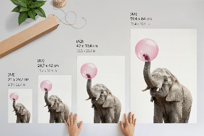 Affiche décorative Éléphant avec une bulle modernité humour douceur