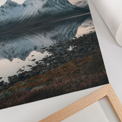 Décoration murale Vue sur la montagne, reflet dans un miroir, eau calme