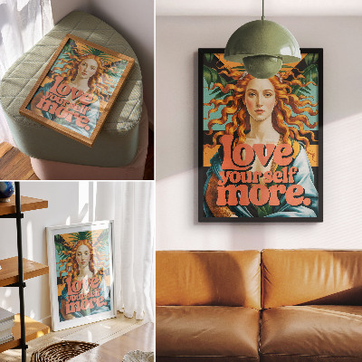 Impression sur toile Une femme laisse des lettres contrastées