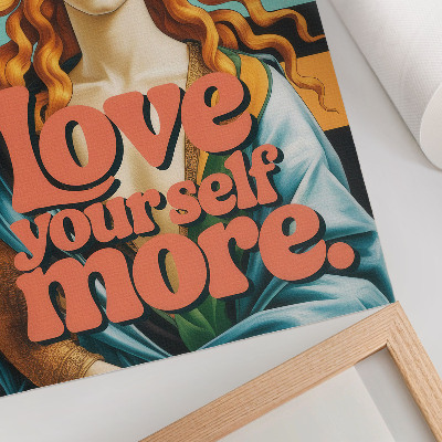 Impression sur toile Une femme laisse des lettres contrastées