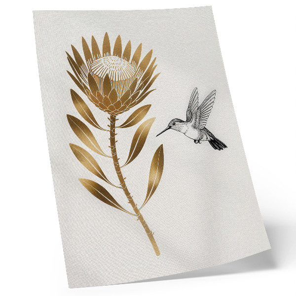 Décoration murale Un motif de colibri et de fleur dans un ton moderne