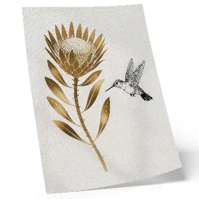 Décoration murale motif colibri et fleurs dans un ton moderne