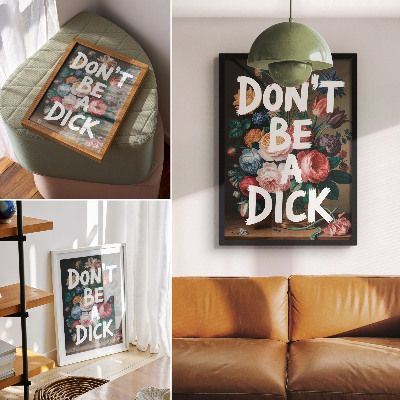 Impression sur toile Des fleurs colorées contrastent efficacement avec des lettres blanches.