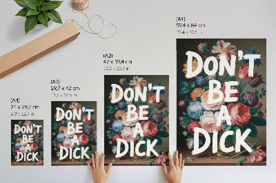 Impression sur toile Des fleurs colorées contrastent efficacement avec des lettres blanches.