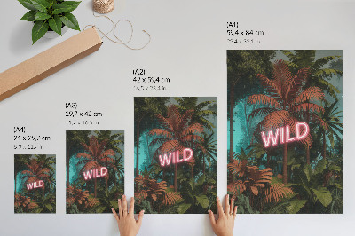 Décoration murale Feuilles tropicales, enseigne lumineuse au néon, fraîcheur