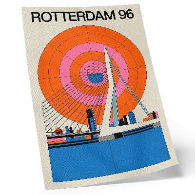Affiche décorative Pont et ville en motifs géométriques