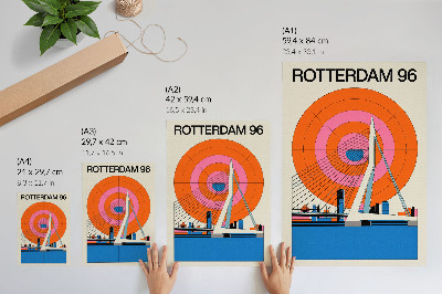 Affiche décorative Pont et ville en motifs géométriques