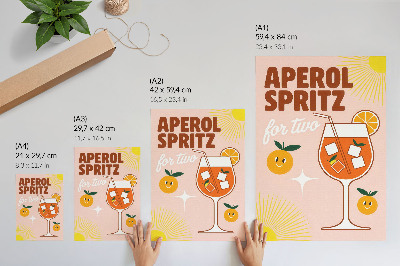 Affiche décorative lettrage orange jaune avec des fruits souriants