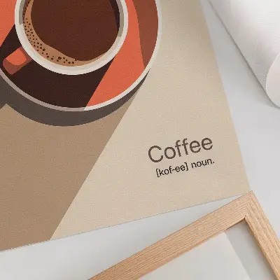 Tasse à café minimaliste aux couleurs chaudes