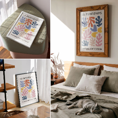 Impression sur toile Abstraction colorée avec des formes végétales