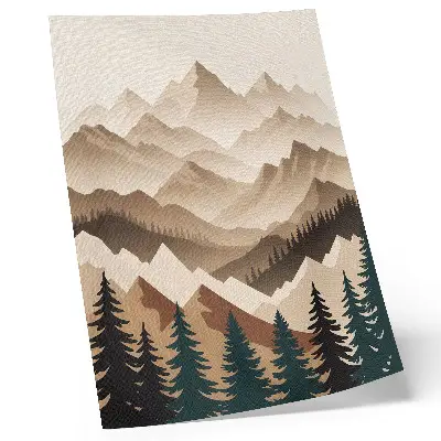 Affiche décorative montagnes et arbres dans une harmonie naturelle aux ombres apaisantes