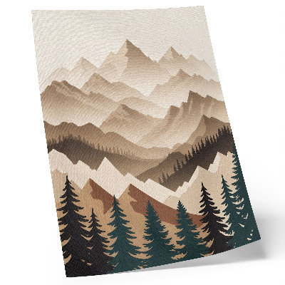 Affiche décorative Montagnes et arbres, harmonie de la nature, ombres apaisantes