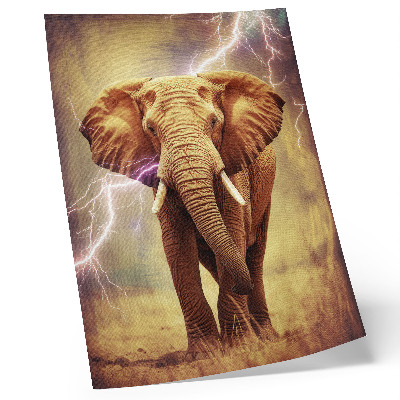 Décoration murale Éléphant avec un décor dynamique d'éclairs