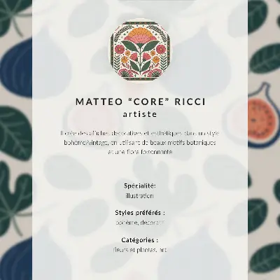 Impression sur toile feuilles vert citron sur fond bleu sans pois