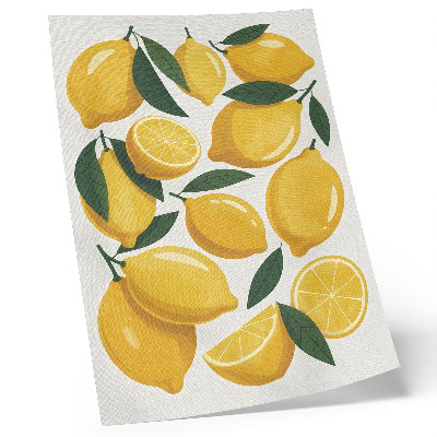 Décoration murale Citrons dorés, feuilles vertes, fond lumineux, immobile