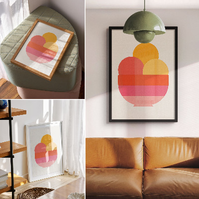 Impression sur toile Des cercles vibrants dans un bol, style minimaliste