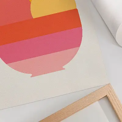 Impression sur toile cercles vibrants dans un bol, style minimaliste
