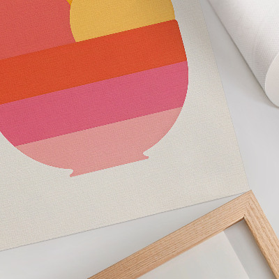 Impression sur toile Des cercles vibrants dans un bol, style minimaliste
